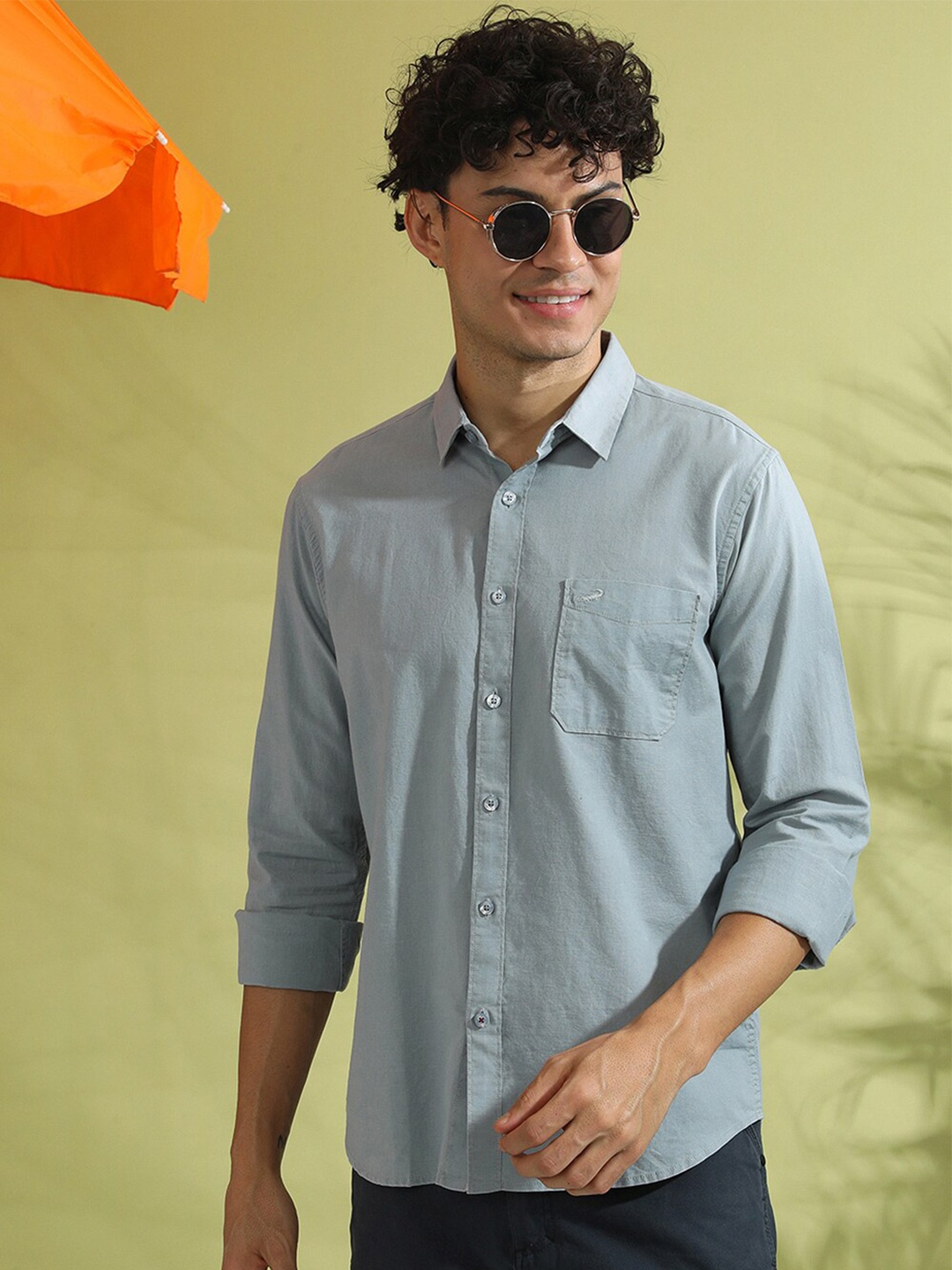 

Crocodile classic Comfort Cotton Casual Regular Fit Shirt, Blue