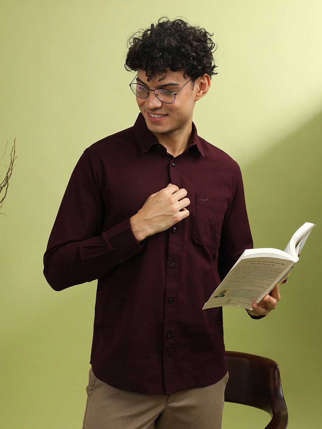 

Crocodile Comfort Cotton Casual Shirt, Maroon