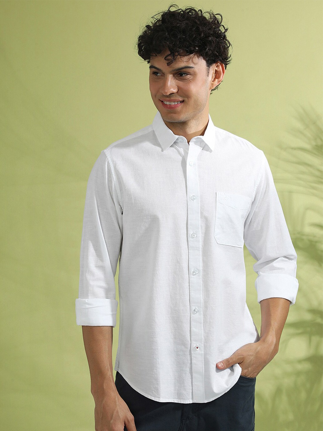 

Crocodile Comfort Opaque Cotton Casual Shirt, White