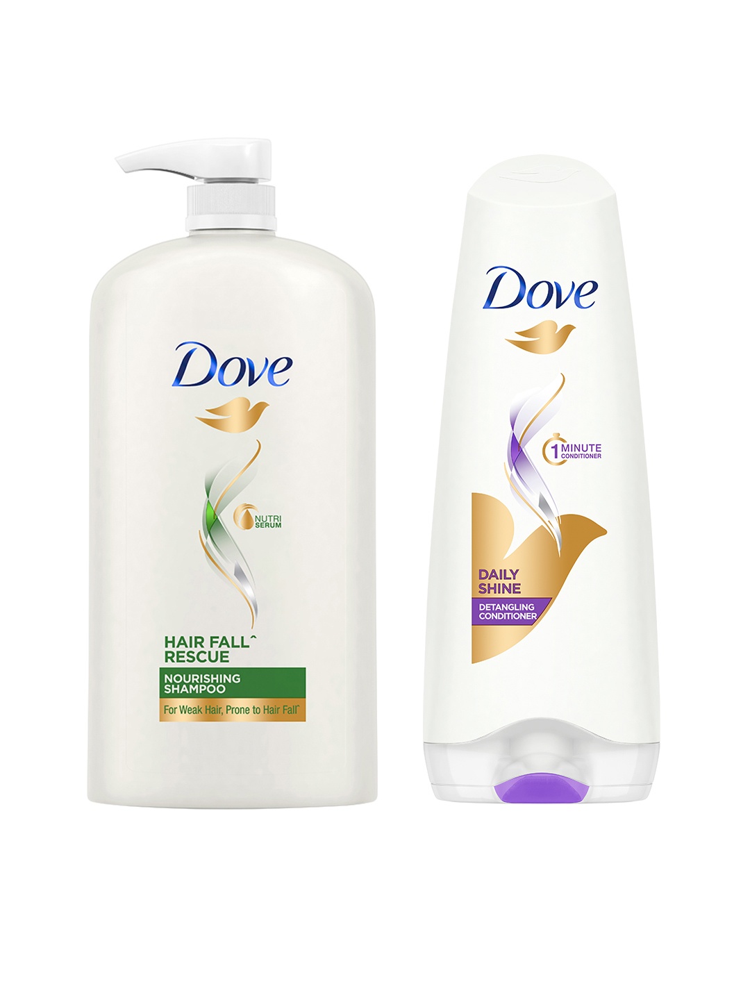 

Dove Hair Fall Rescue Shampoo 1L & Daily Shine Hair Conditioner 175ml, White