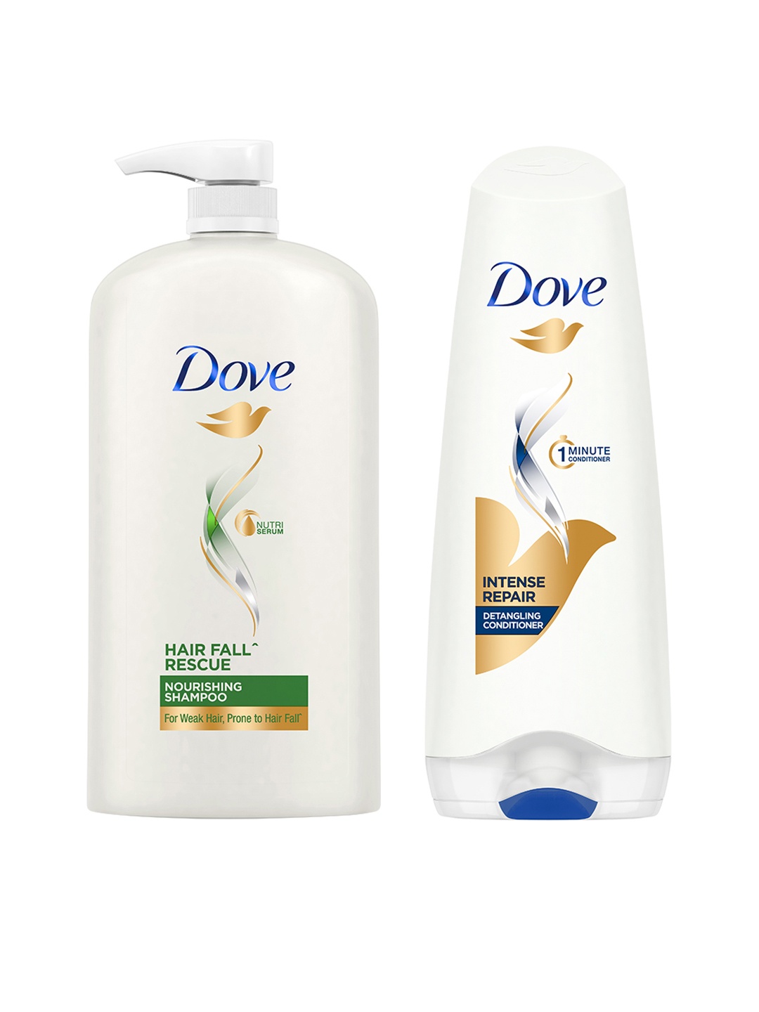 

Dove Hair Fall Rescue Shampoo 1L & Intense Repair Hair Conditioner 175ml, White