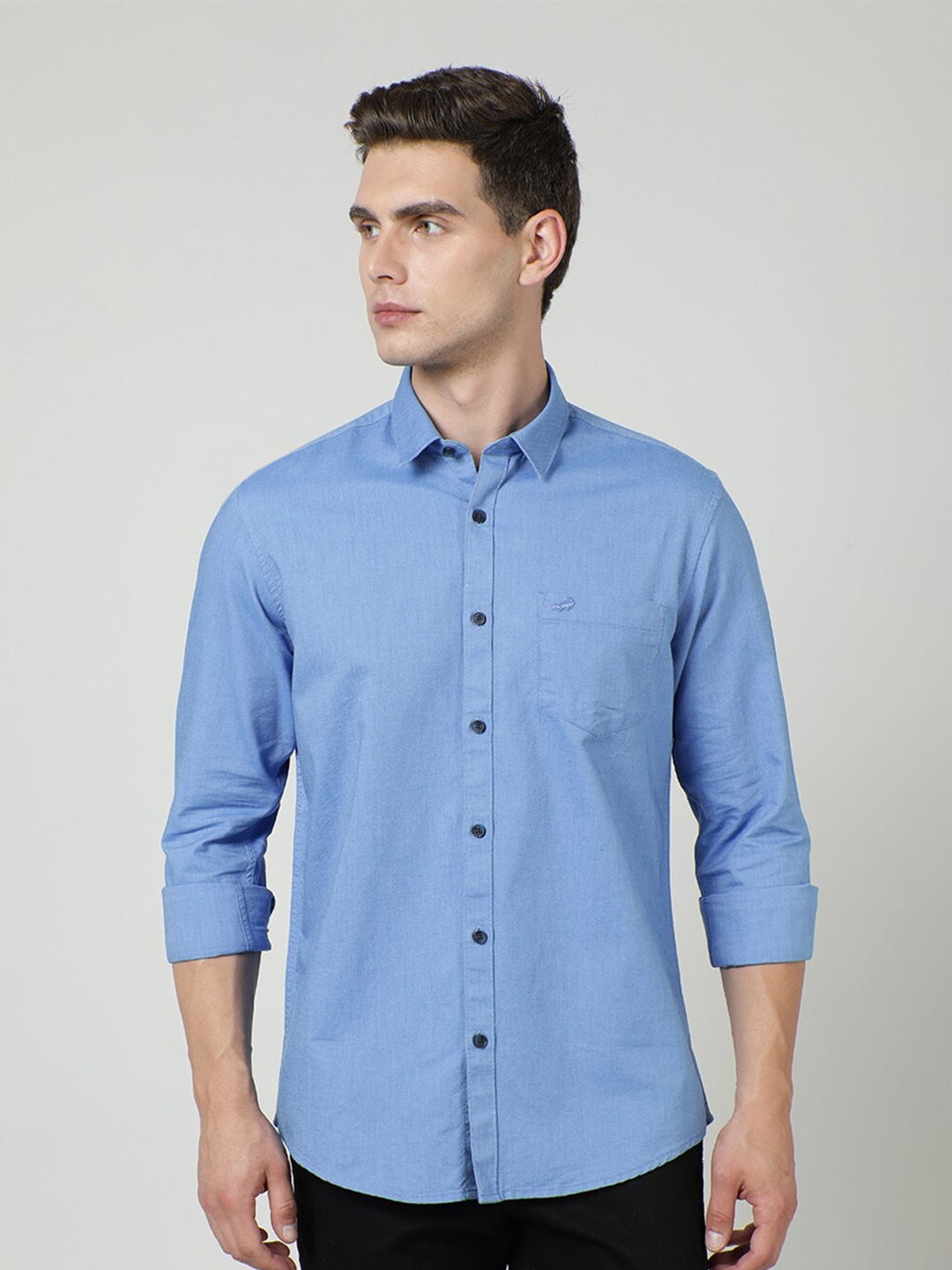 

Crocodile Comfort Cotton Casual Regular Fit Shirt, Blue
