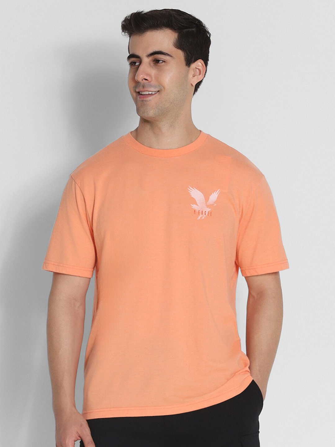 

AMERICAN EAGLE OUTFITTERS Round Neck Casual T-shirt, Orange