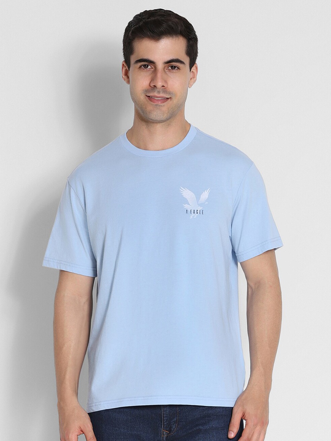 

AMERICAN EAGLE OUTFITTERS Round Neck Casual T-shirt, Blue