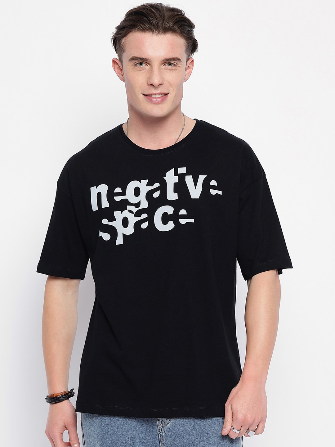 

Wear Your Mind Typography Printed Cotton T-shirt, Black