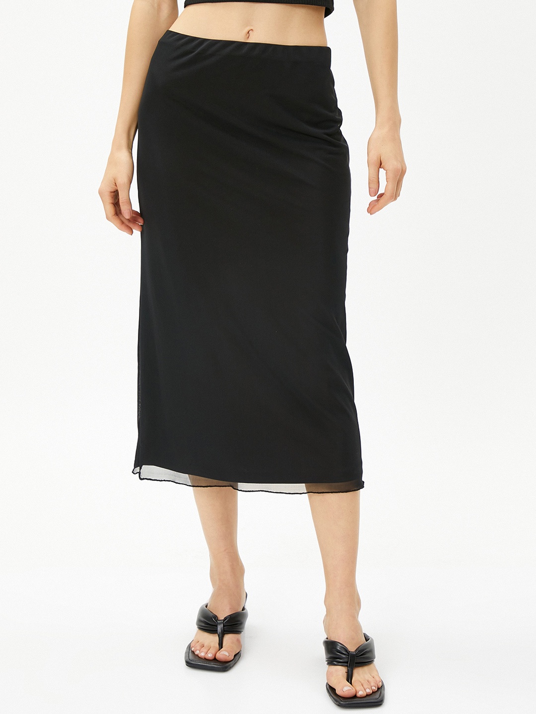 

Koton Straight Midi Skirt, Black