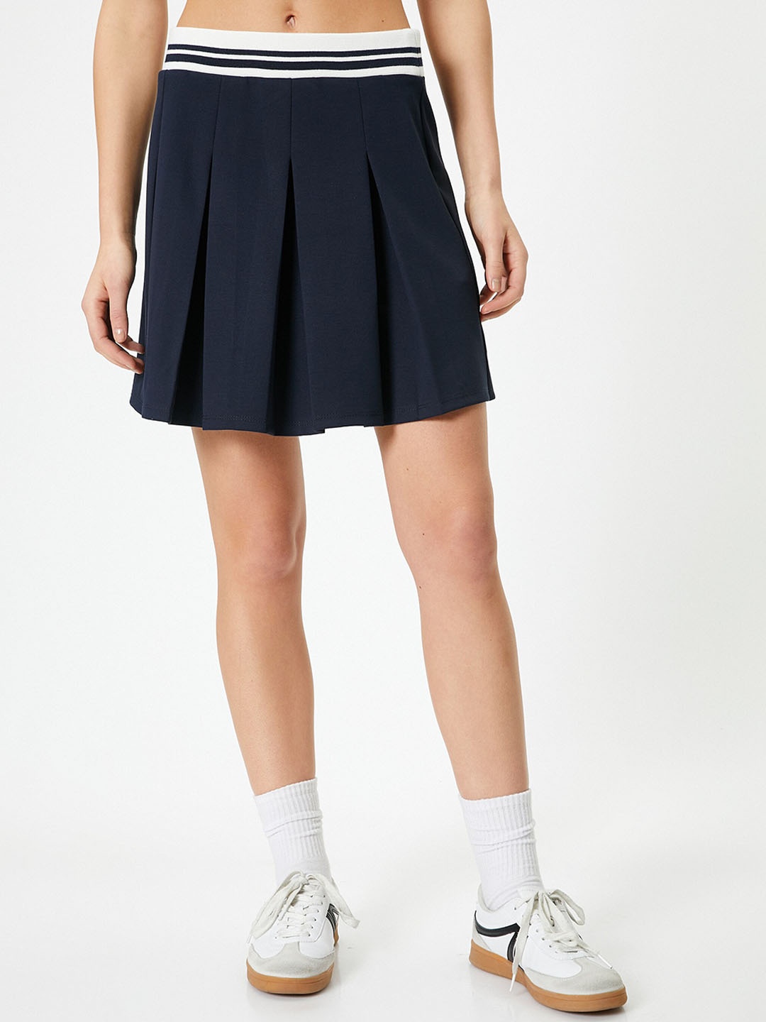 

Koton A-Line Mini Pleated Skirt, Navy blue