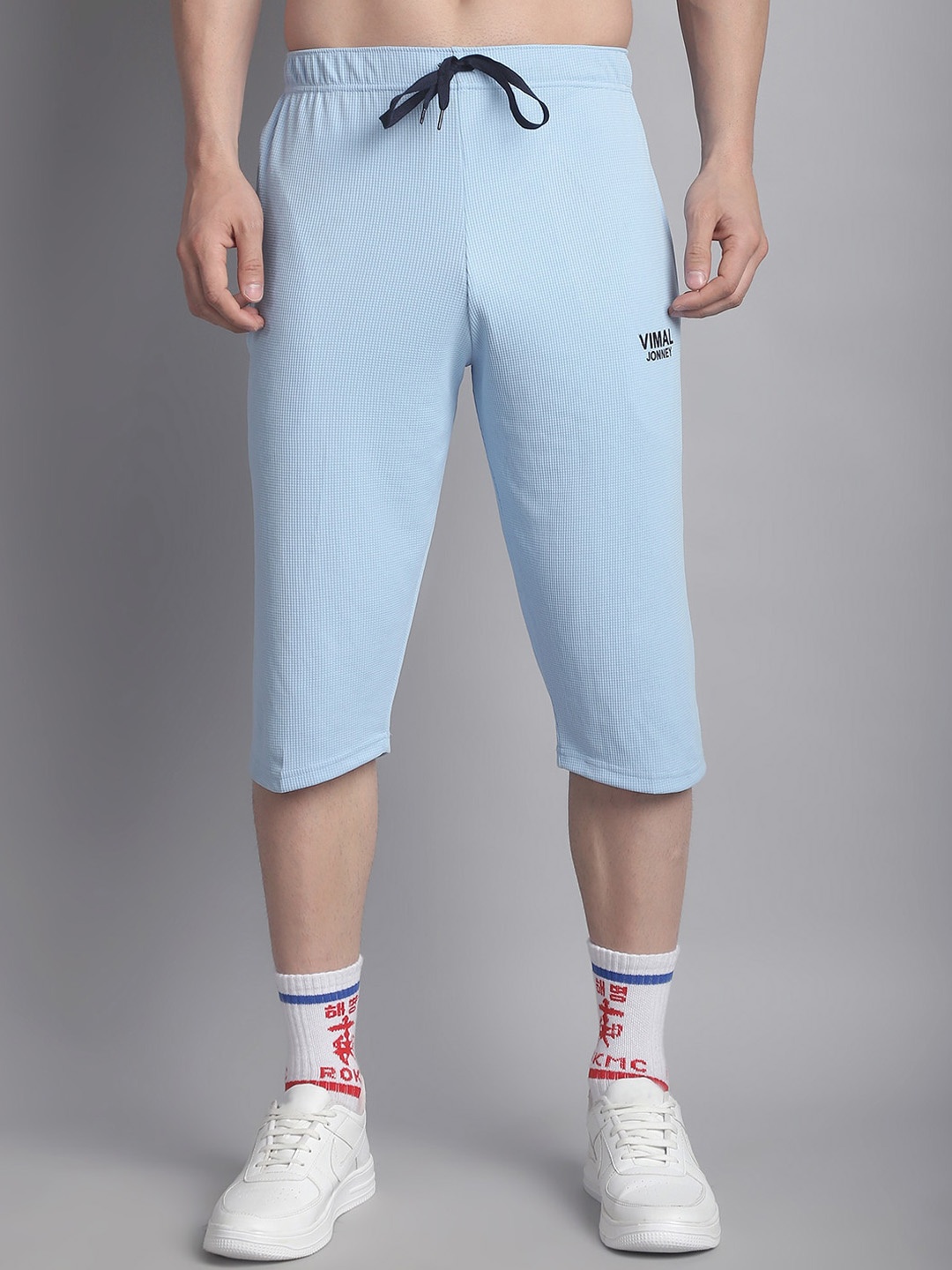 

MACK JONNEY Men Mid-Rise Sports Shorts, Blue