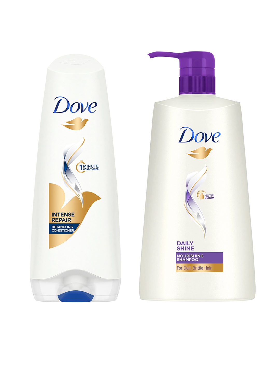 

Dove Set of Intense Repair Hair Conditioner - 175 ml & Daily Shine Shampoo - 650 ml, White