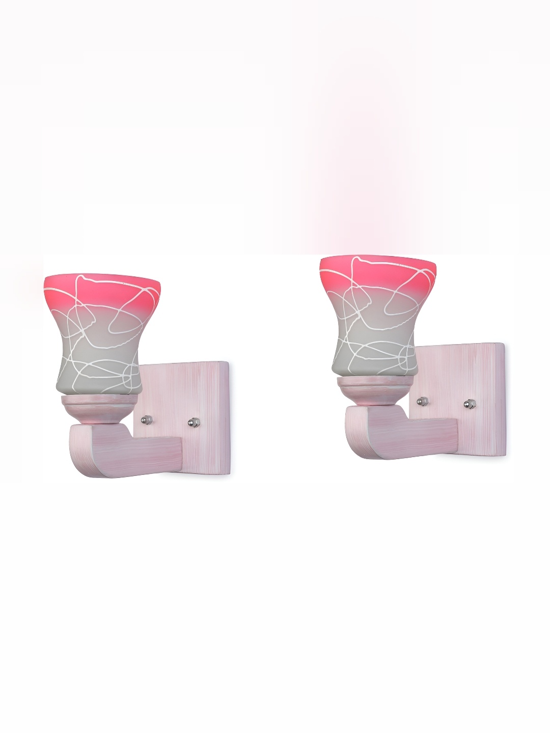 

1ST TIME White & Pink Colourblocked Glass Traditional Abstract Shaped Wall Lamp