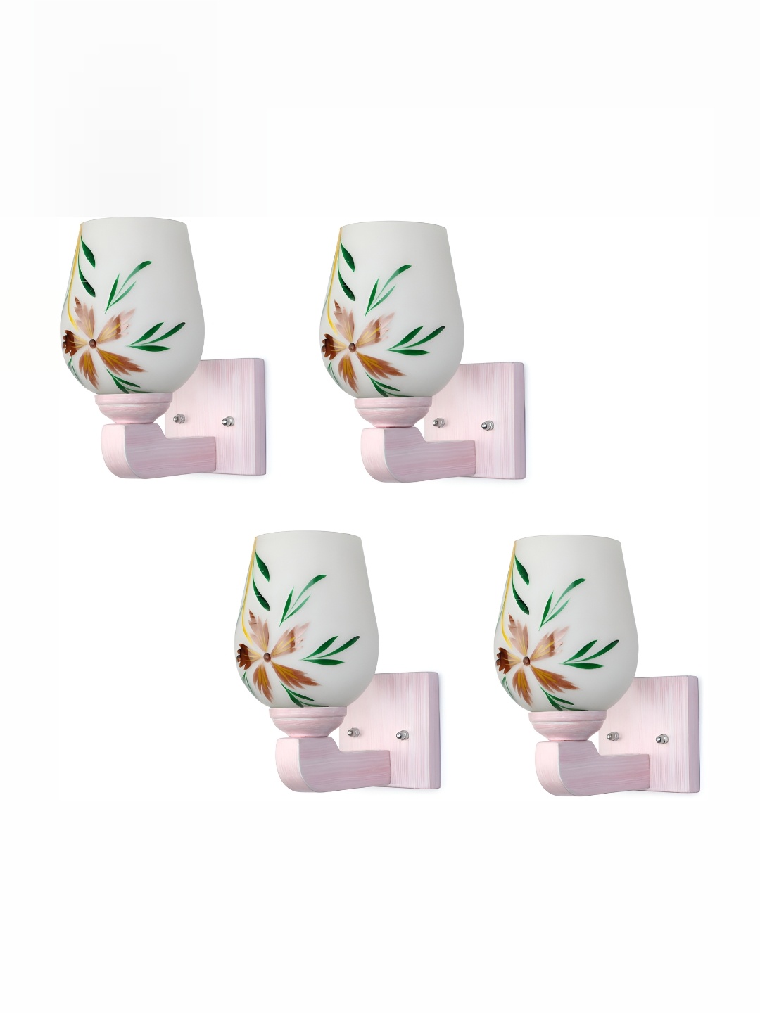 

1ST TIME White 4 Pcs Glass Traditional Cylinder Shaped Wall Lamp