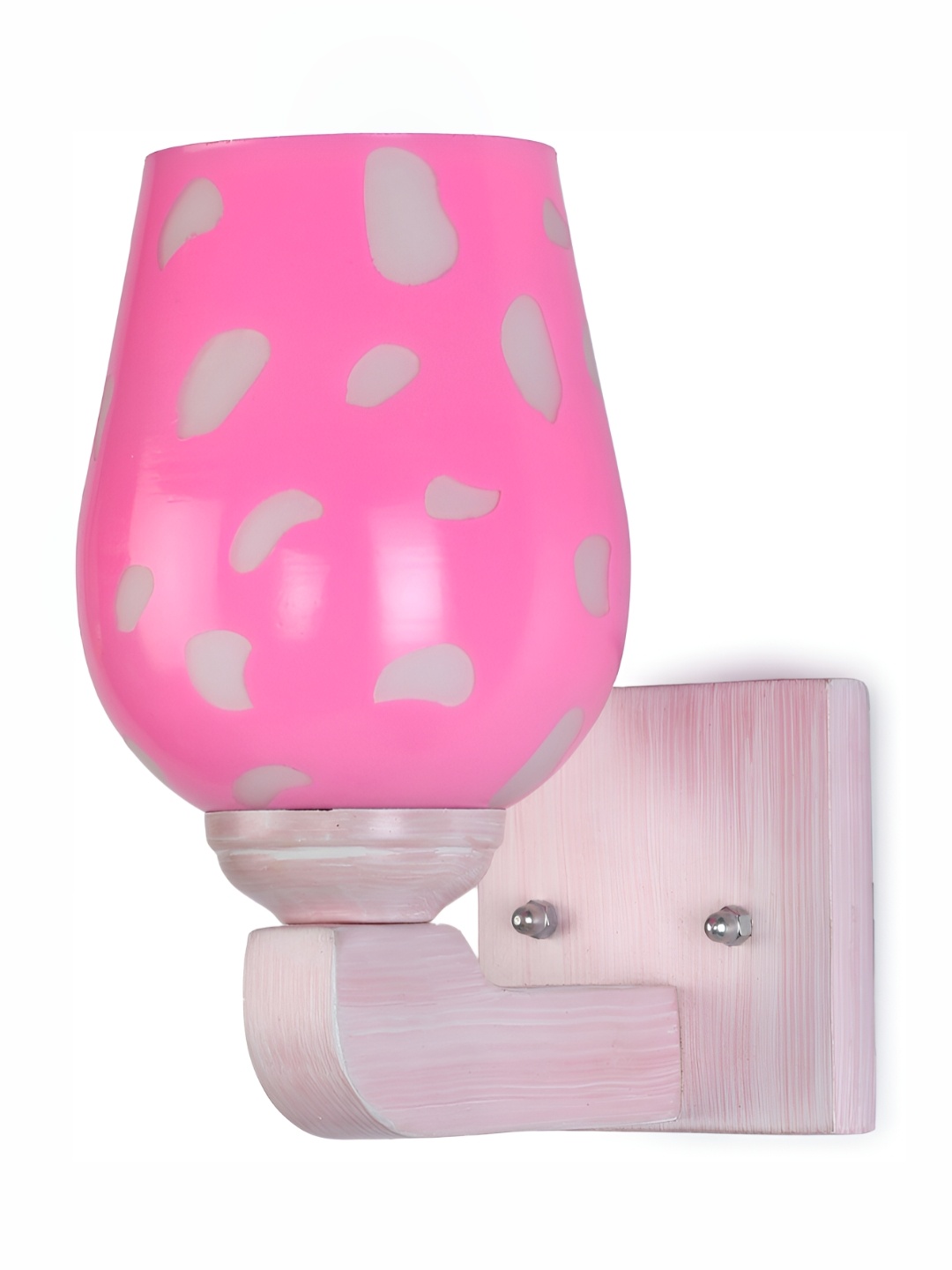

1ST TIME Pink & White Printed Glass Traditional Wall Lamp