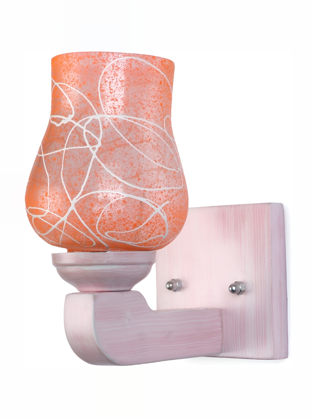 

1ST TIME Coral & White Printed Abstract Shaped Glass Wall Lamp