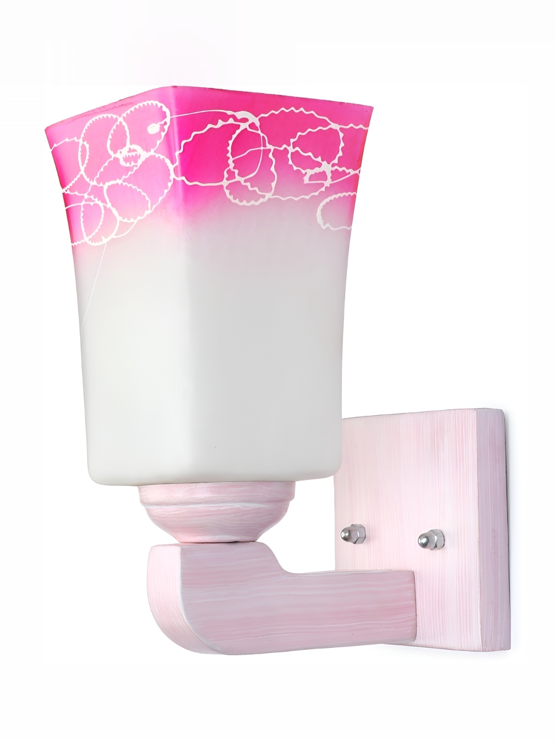 

1ST TIME White & Pink Colourblocked Glass Traditional Rectangle Shaped Wall Lamp