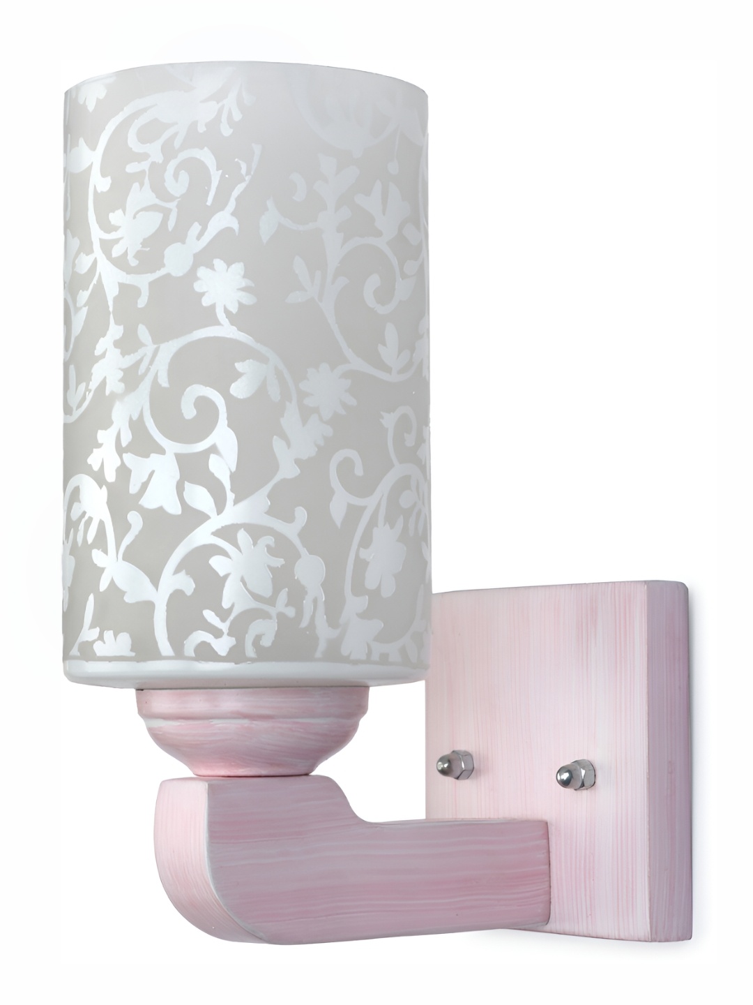

1ST TIME White & Purple Textured Glass Traditional Cylinder Shaped Wall Lamp