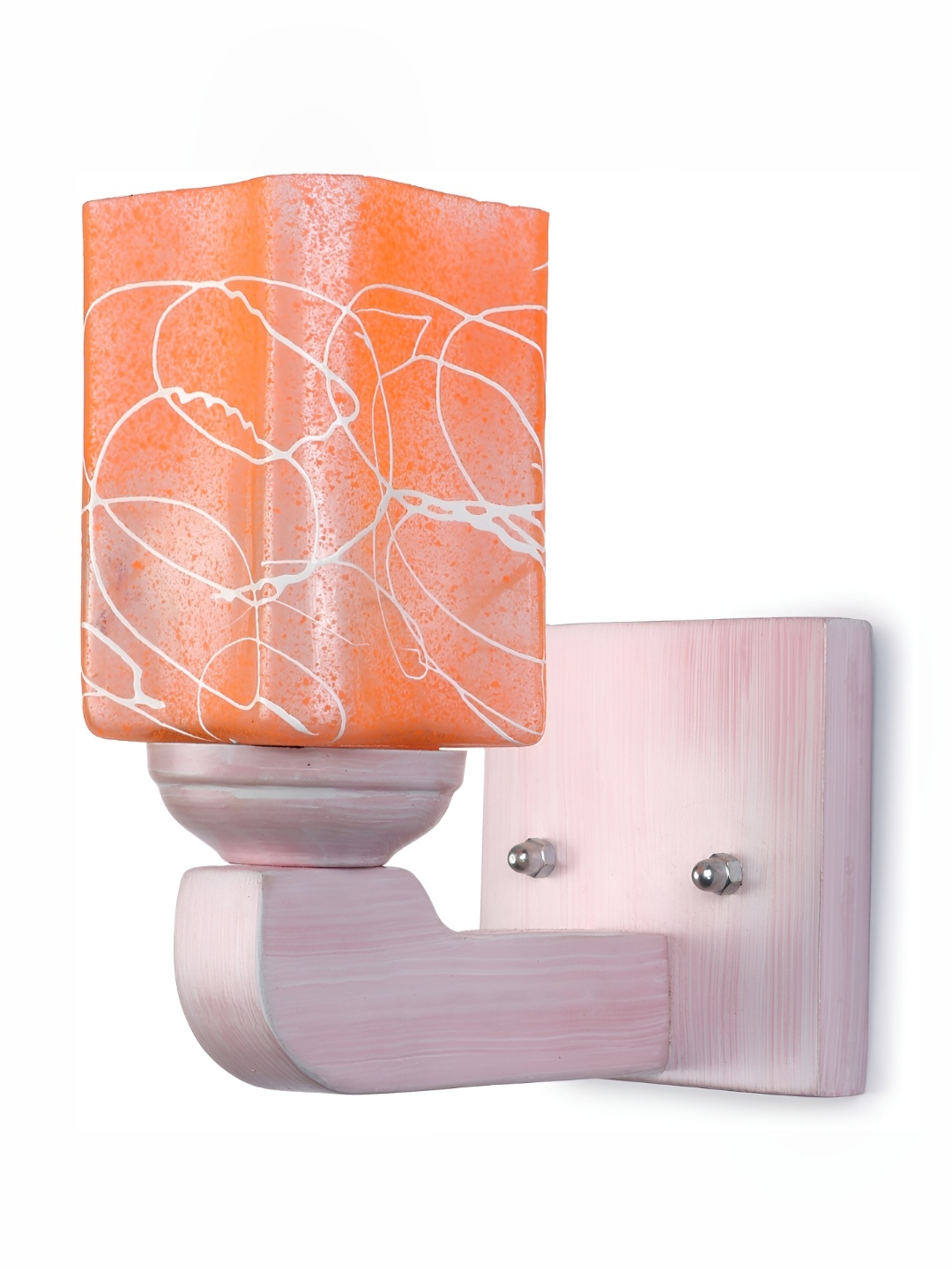 

1ST TIME White & Orange Printed Glass Traditional Rectangle Shaped Wall Lamp