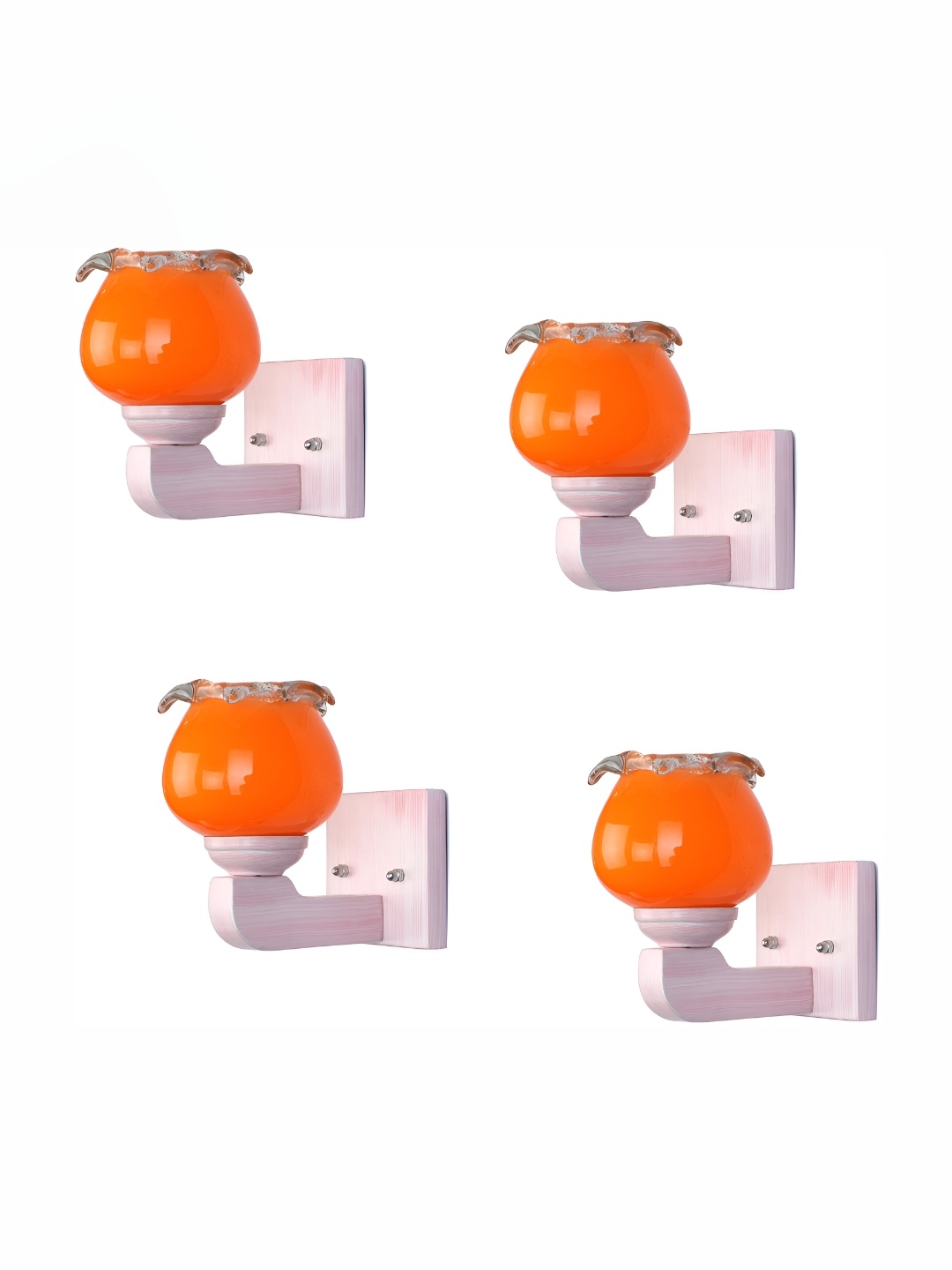 

1ST TIME Orange 4 Pieces Contemporary Cylinder Shaped Glass Wall Lamp