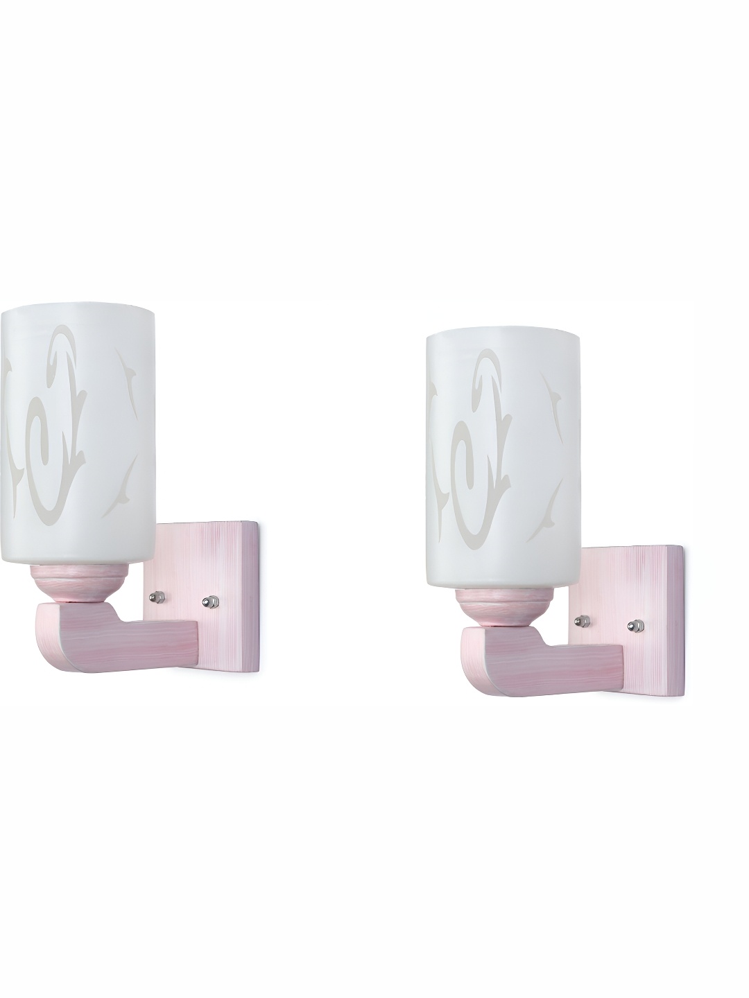 

1ST TIME White 2 Pieces Textured Glass Traditional Cylinder Shaped Wall Lamp