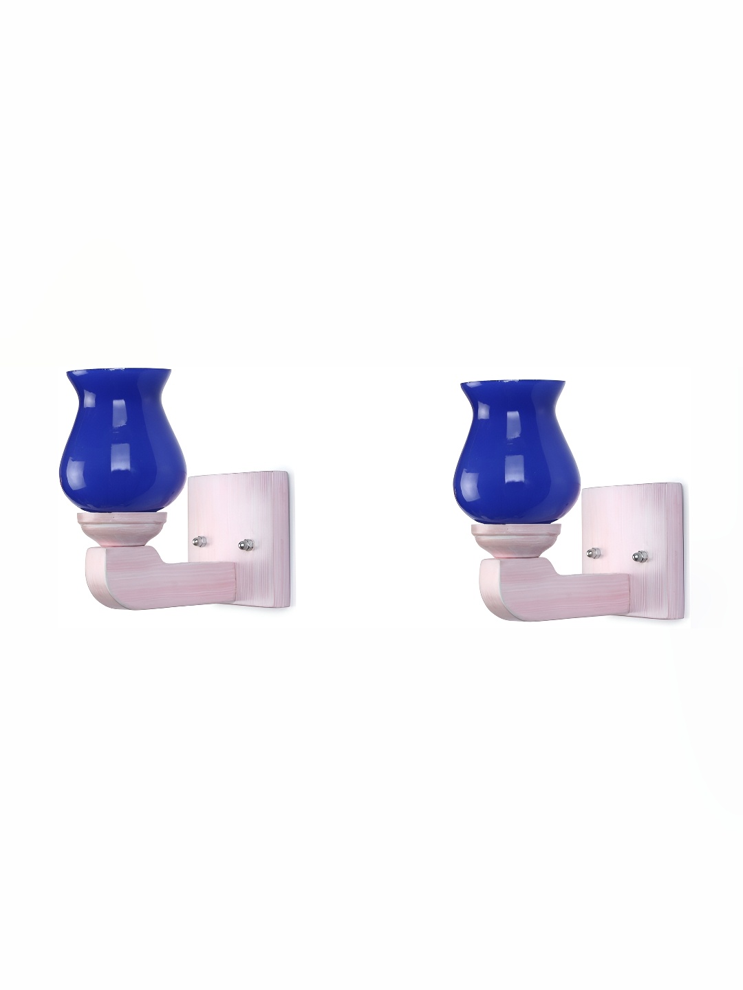 

1ST TIME Blue 2Pcs Glass Traditional Frustum Shaped Wall Lamps