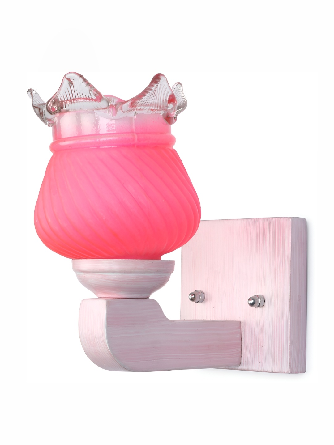 

1ST TIME Pink Textured Glass Traditional Wall Lamp
