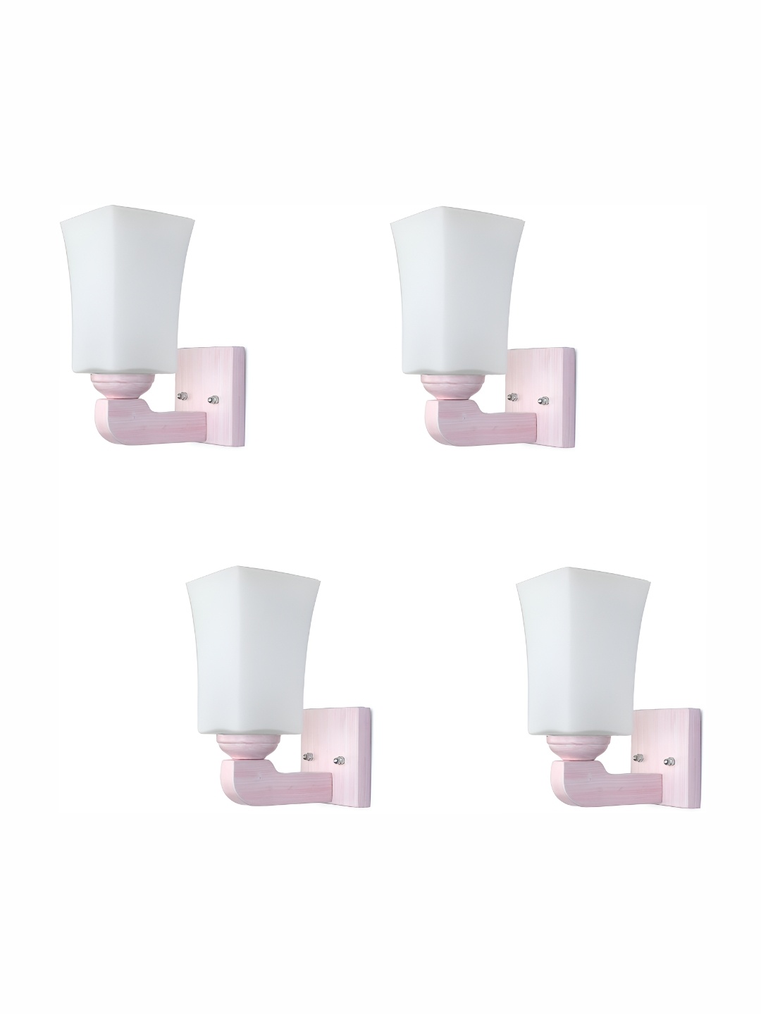 

1ST TIME White 4Pcs Glass Traditional Frustum Shaped Wall Lamps