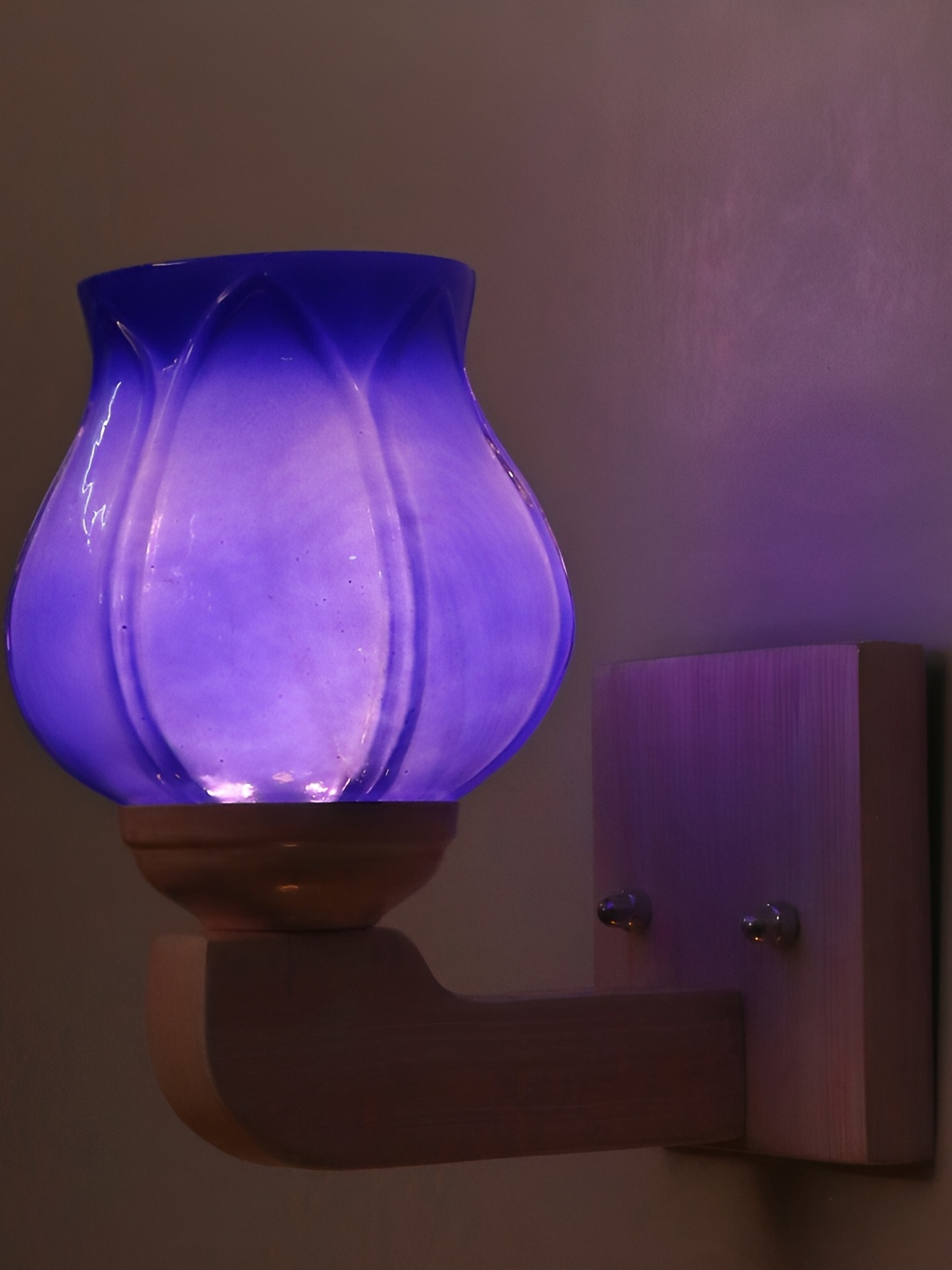 

1ST TIME Blue Textured Glass Traditional Wall Lamp