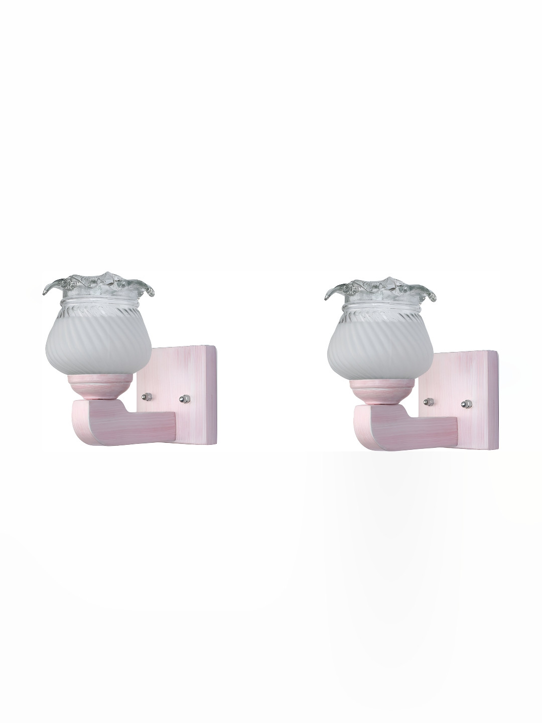 

1ST TIME White 2 Pieces Textured Glass Traditional Wall Lamp