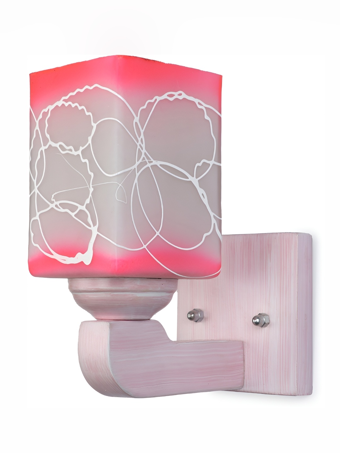 

1ST TIME White & Pink Printed Glass Contemporary Rectangle Shaped Wall Lamp