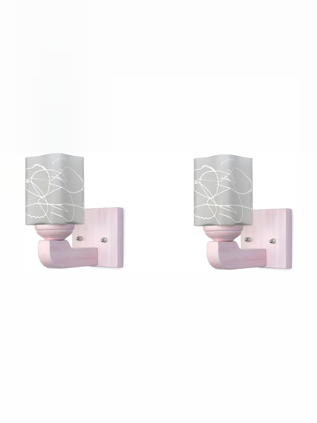 

1ST TIME White & Grey Printed Glass Traditional Rectangle Shaped Wall Lamp