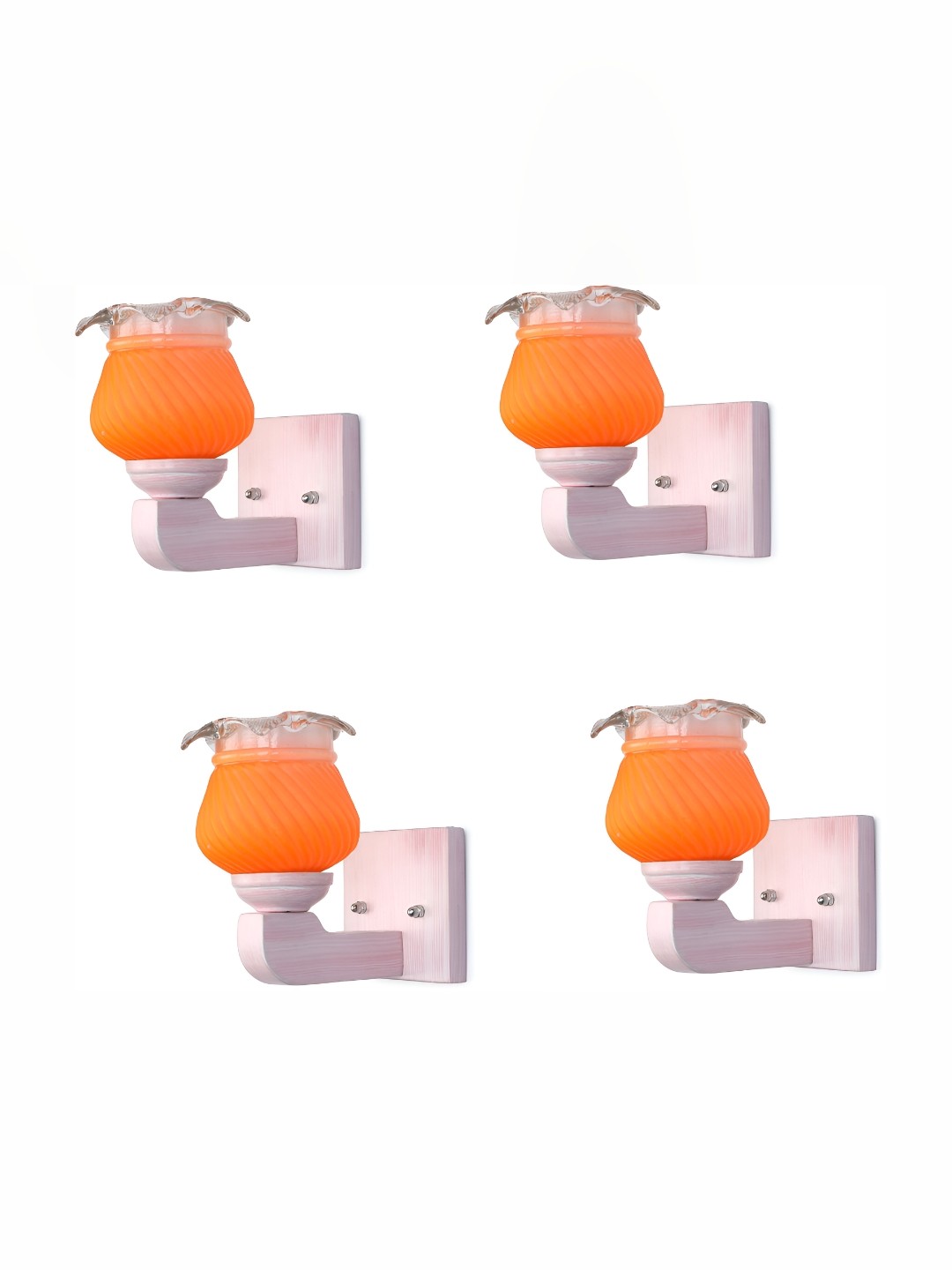 

1ST TIME Orange 4 Pieces Textured Glass Contemporary Wall Lamps