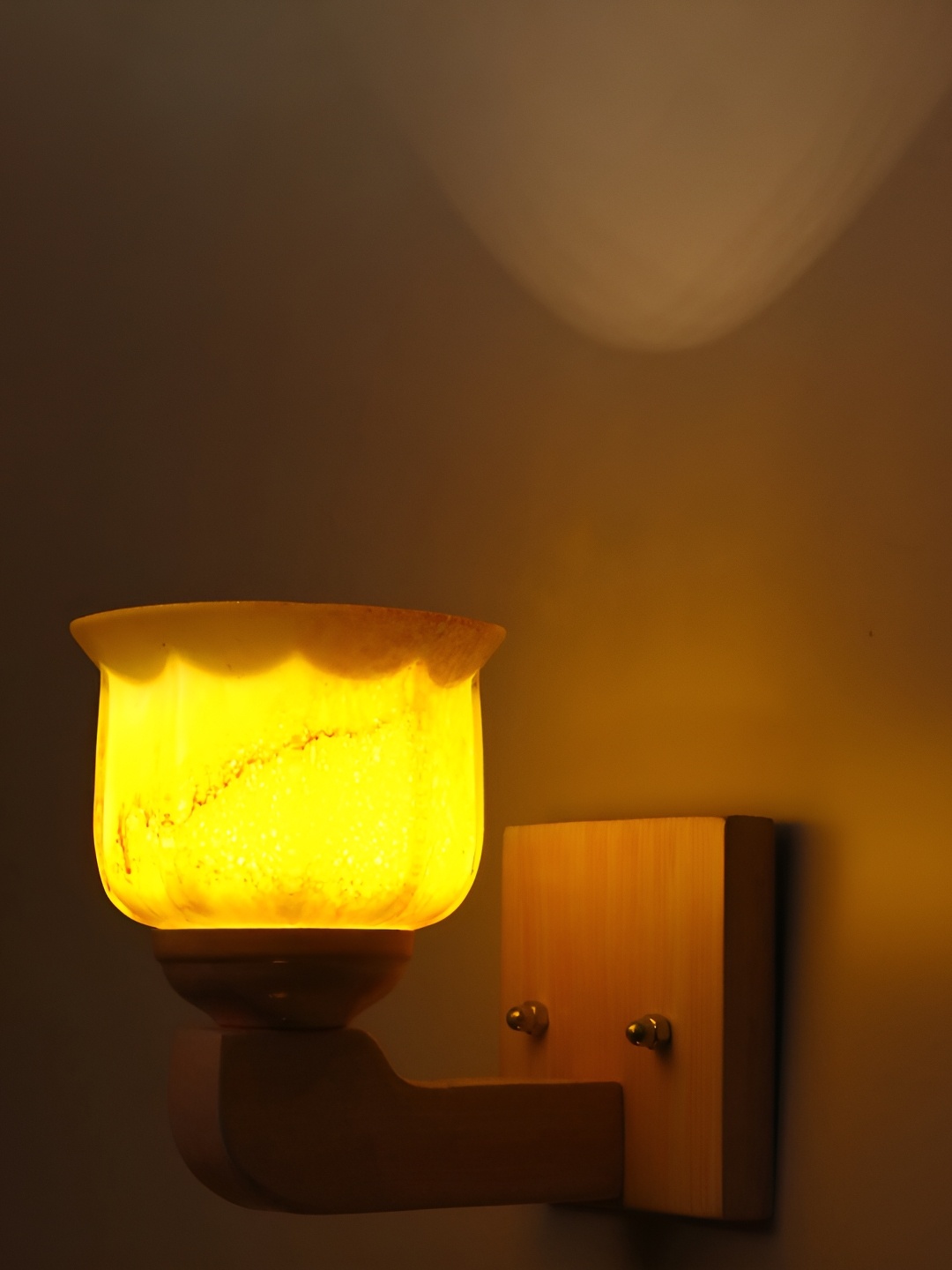 

1ST TIME Yellow & Pink Printed Abstract Shaped Glass Wall Lamp