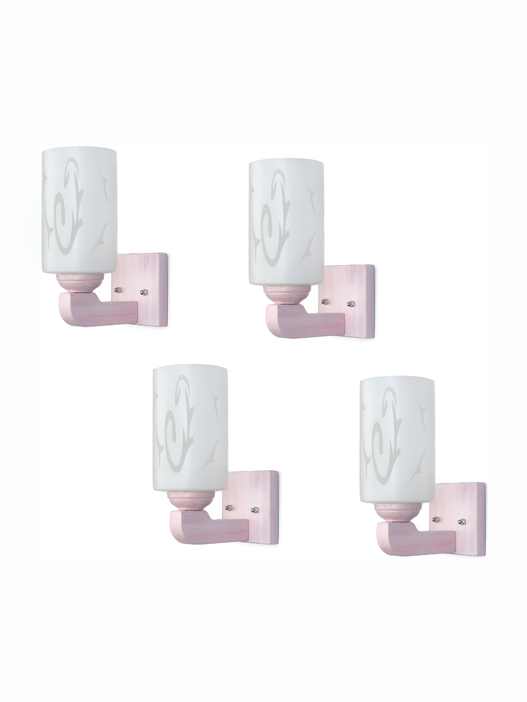 

1ST TIME White 4 Pieces Printed Glass Contemporary Cylinder Shaped Wall Lamp