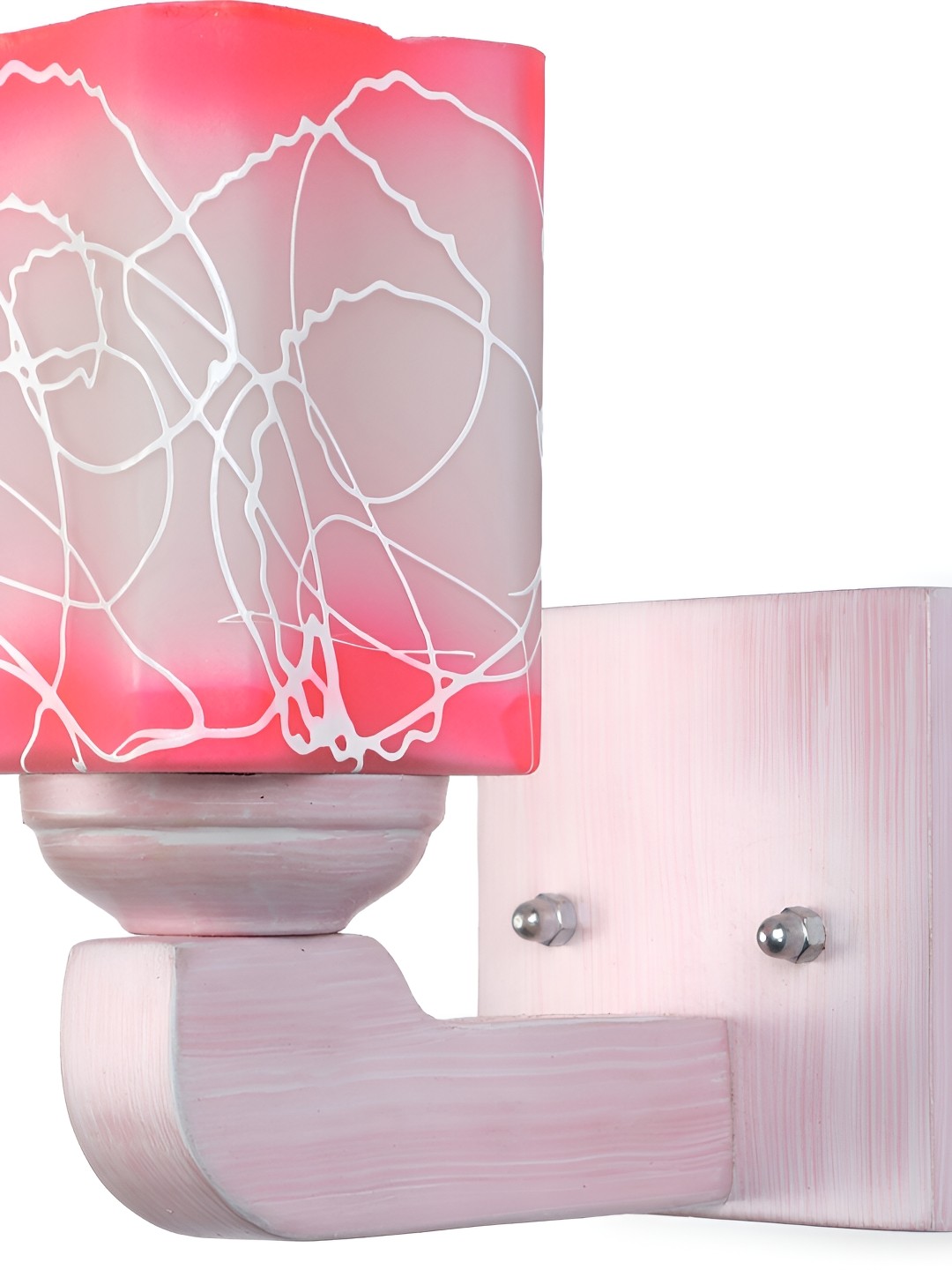 

1ST TIME White & Pink Printed Glass Traditional Rectangle Shaped Wall Lamp