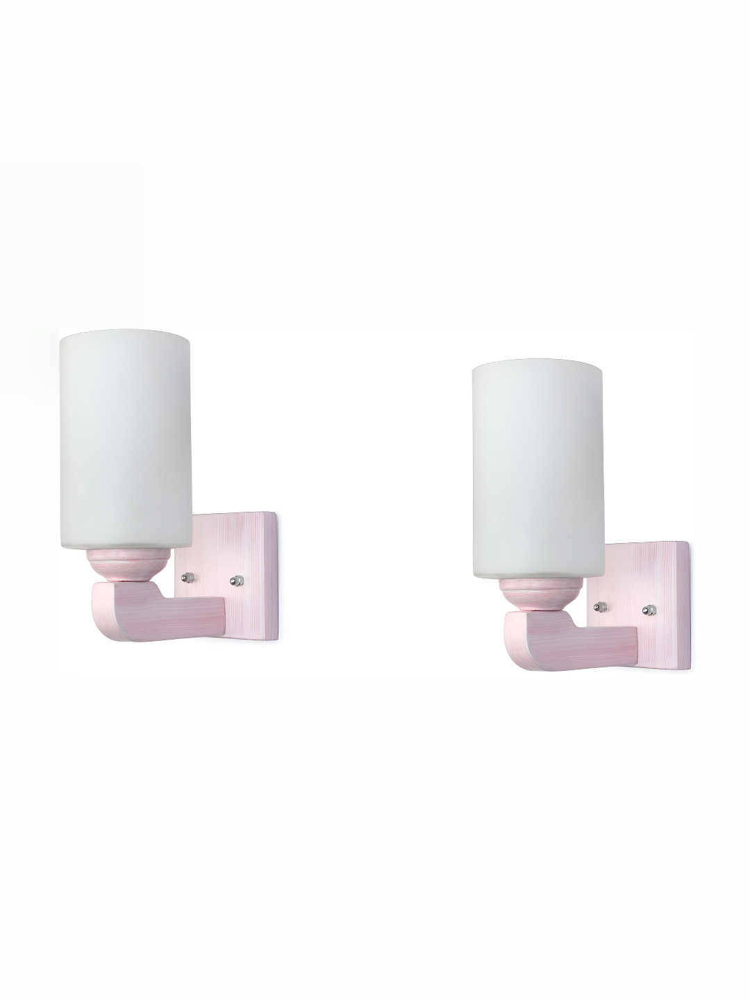 

1ST TIME White Glass 2 Pieces Traditional Cylinder Shaped Wall Lamps