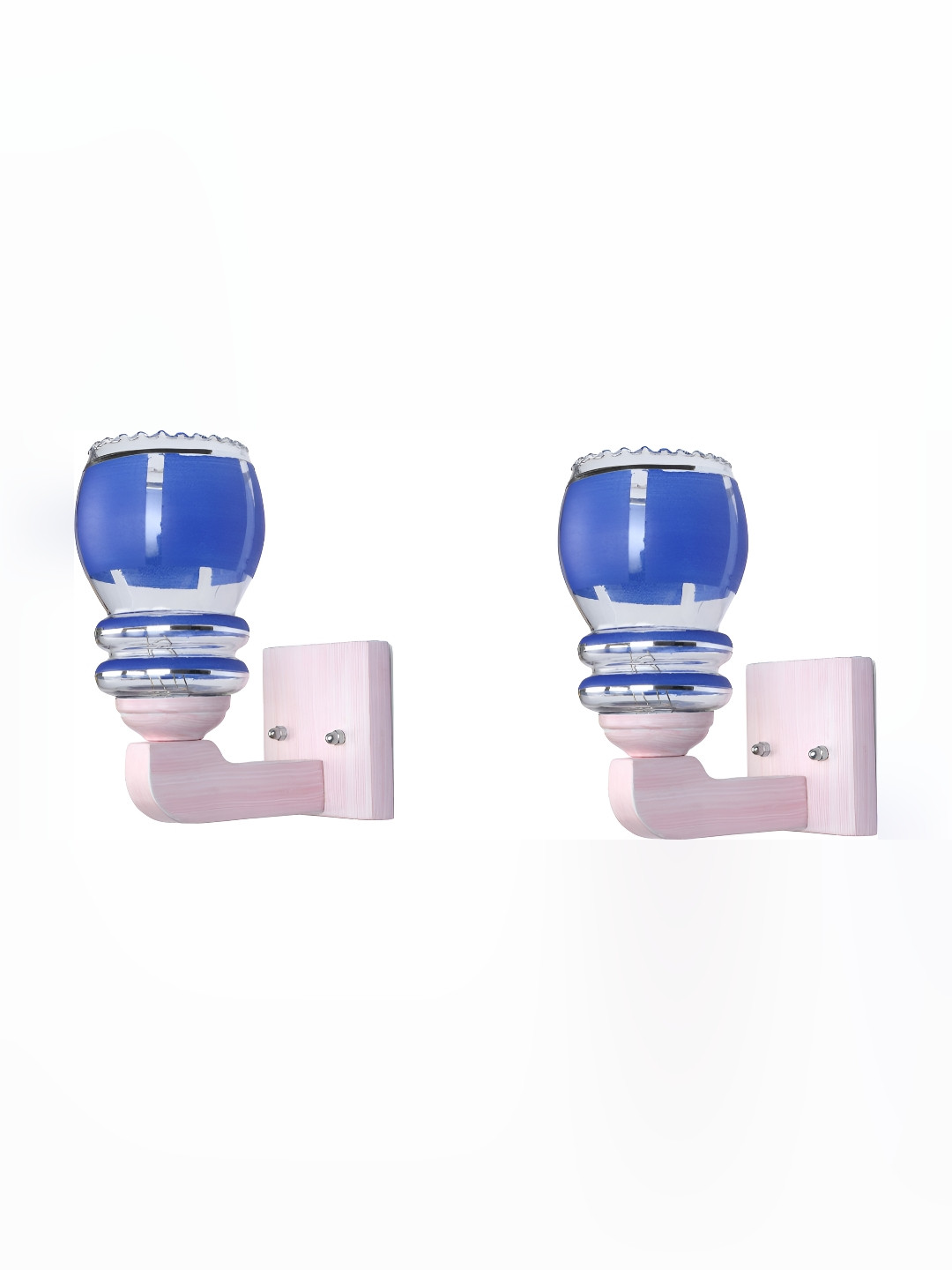 

1ST TIME Blue 2 Pieces Colourblocked Glass Traditional Wall Lamp