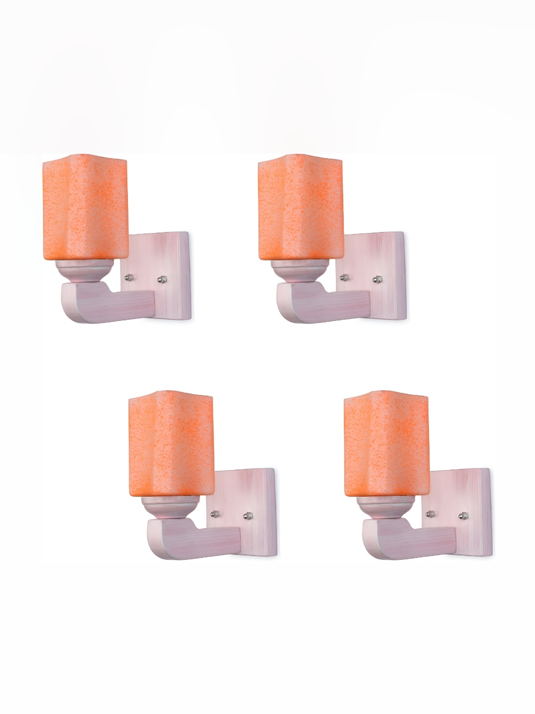 

1ST TIME Orange 4 Pieces Printed Glass Traditional Rectangle Shaped Wall Lamp