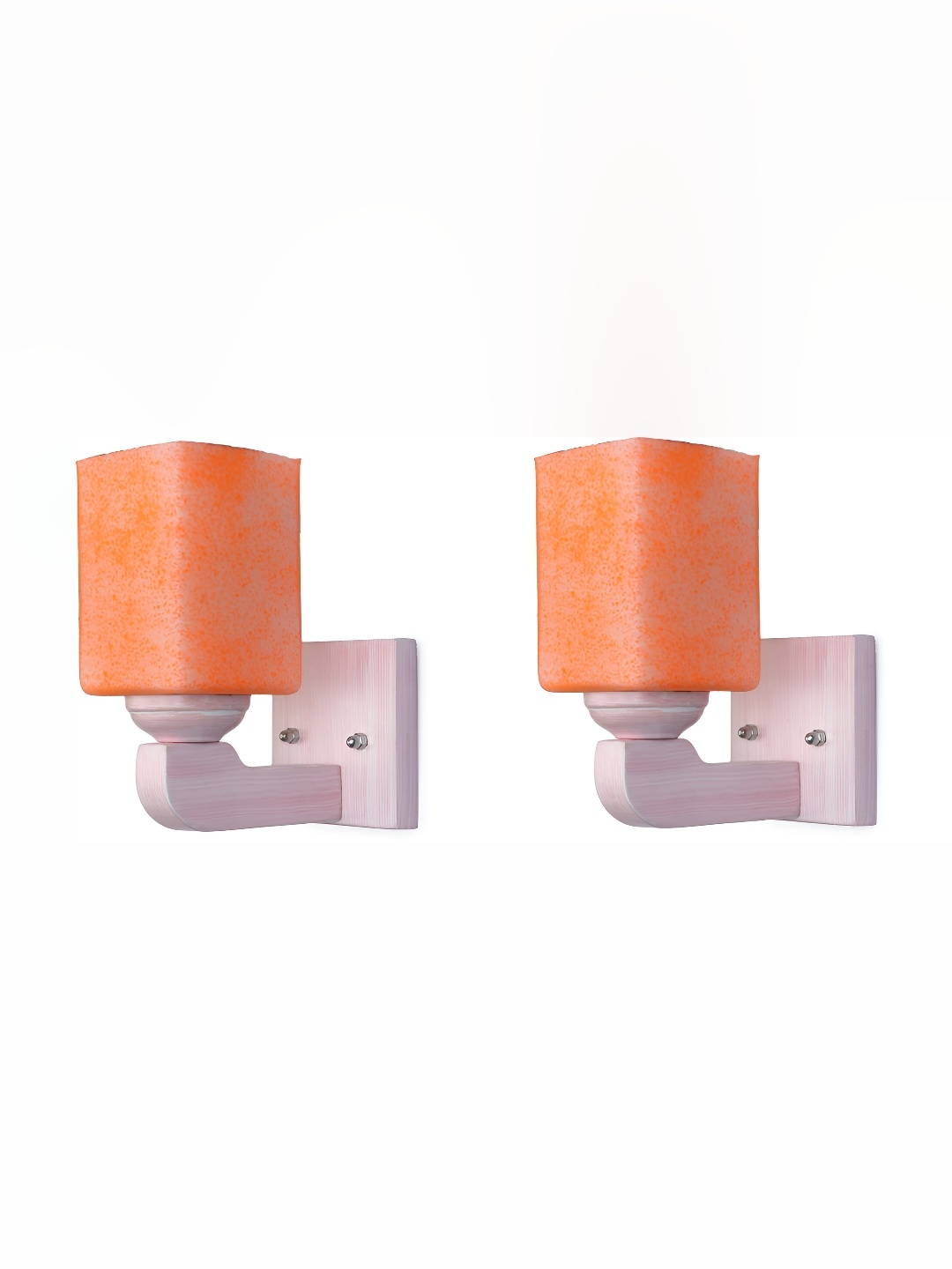 

1ST TIME Orange 2 Pieces Printed Glass Traditional Rectangle Shaped Wall Lamp
