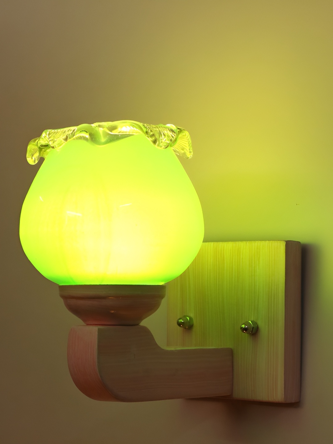 

1ST TIME Green & Pink Abstract Shaped Glass Wall Lamp