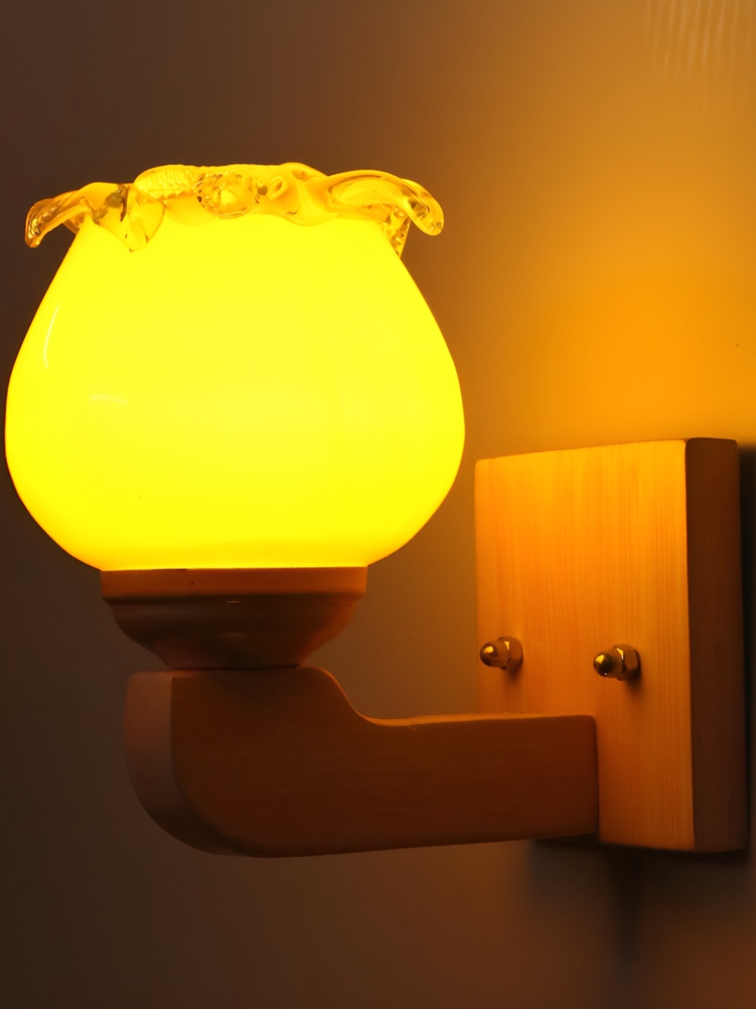 

1ST TIME Yellow & Pink Glass Abstract Contemporary Wall Lamp