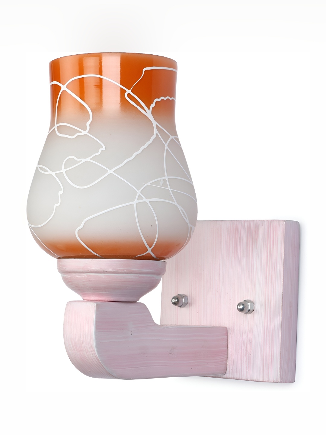 

1ST TIME White & Orange Printed Glass Traditional Wall Lamp