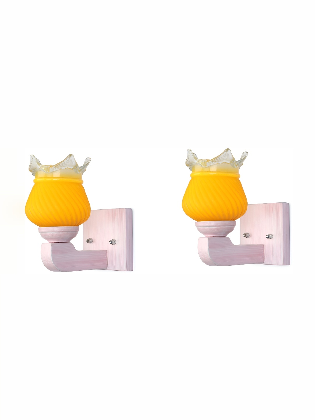 

1ST TIME Yellow 2 Pieces Glass Traditional Spherical Shaped Wall Lamp