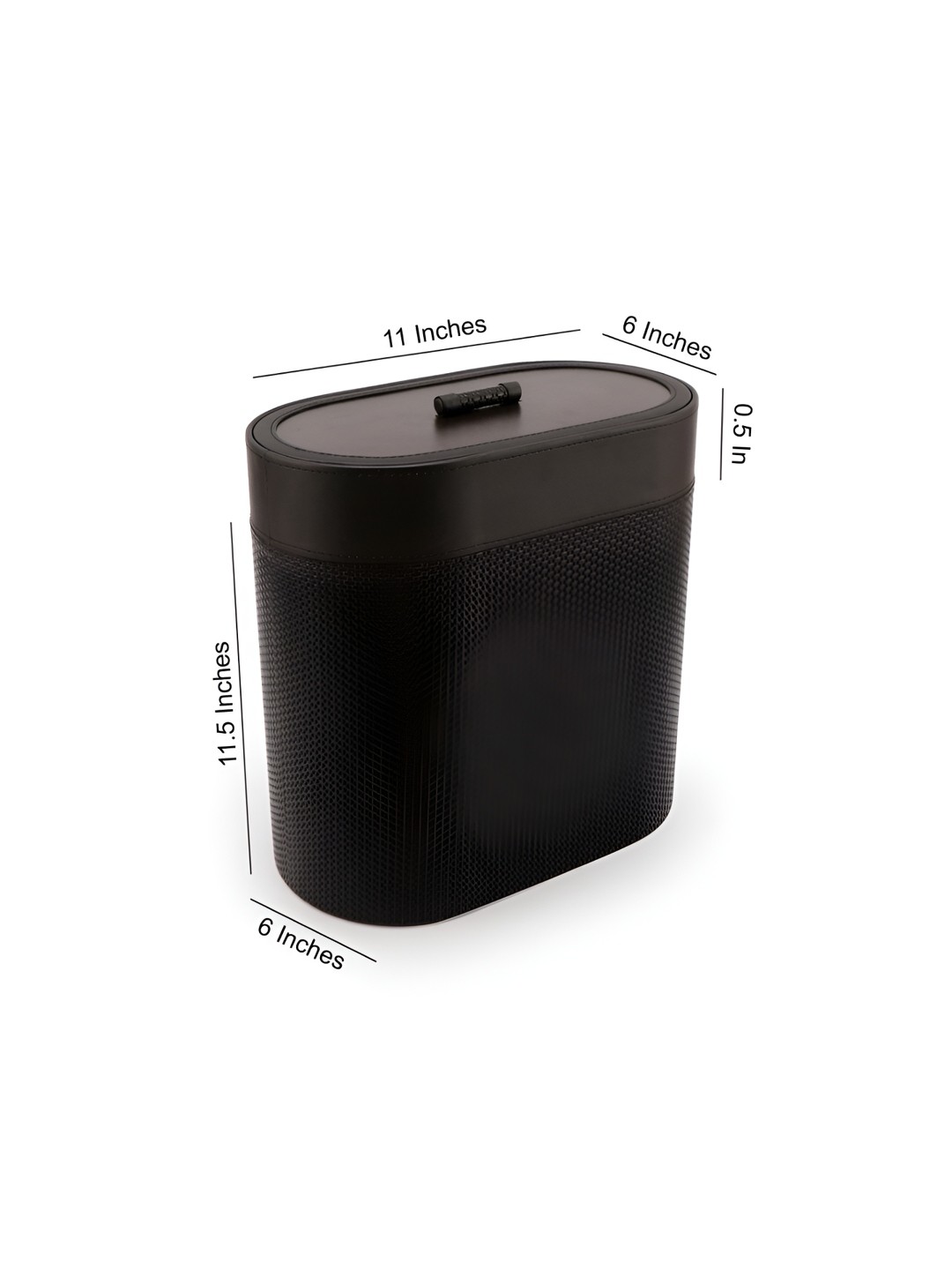 

THE HOME CO. Black Textured Dustbin With Lid