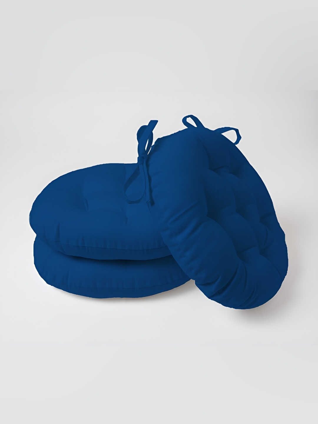 

SKANDA FAB Blue 3 Pieces Round Shaped Pure Cotton Chair Pads