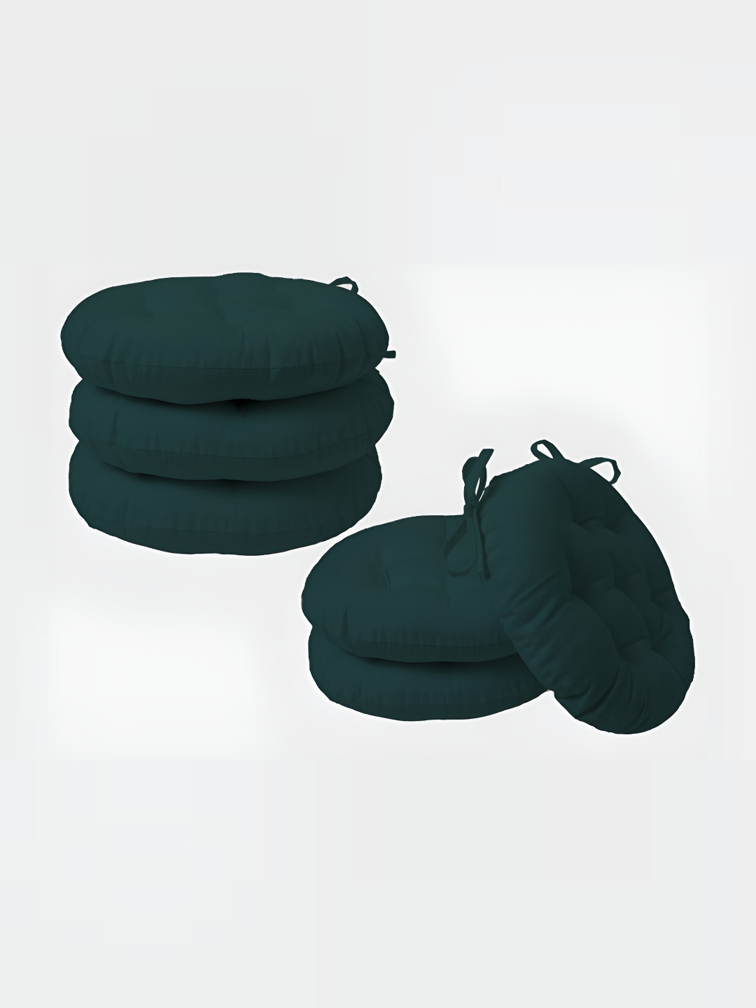 

SKANDA FAB Green 6 Pieces Round Shaped Pure Cotton Chair Pads