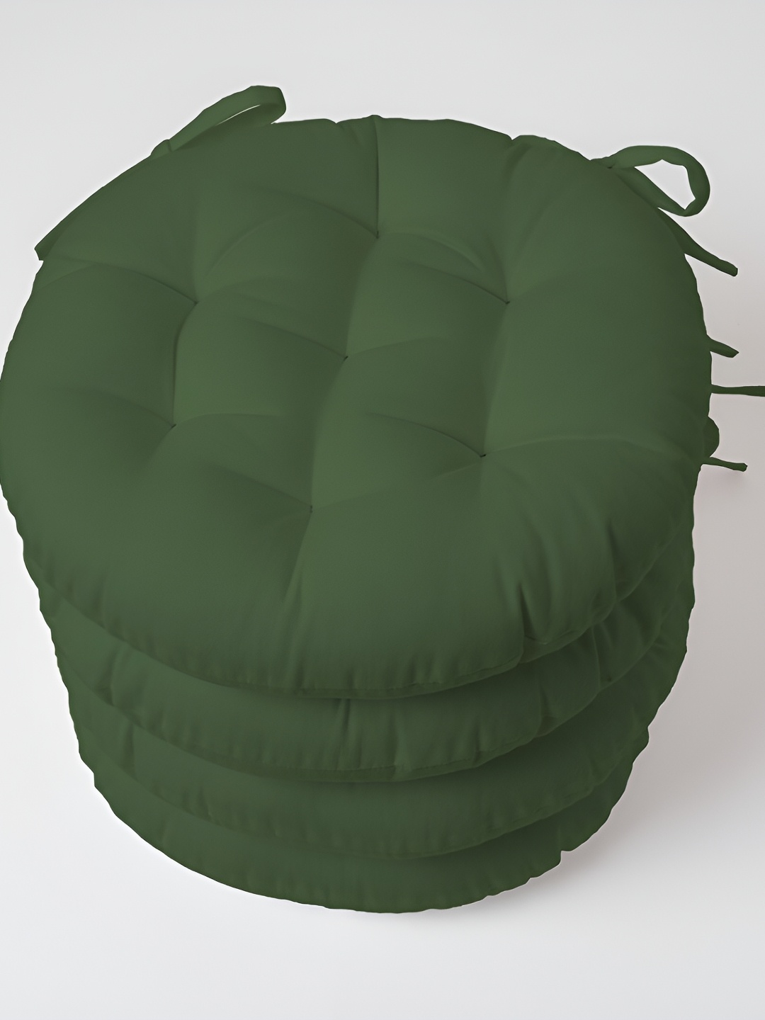 

SKANDA FAB Green 4 Pieces Round Shaped Pure Cotton Chair Pads
