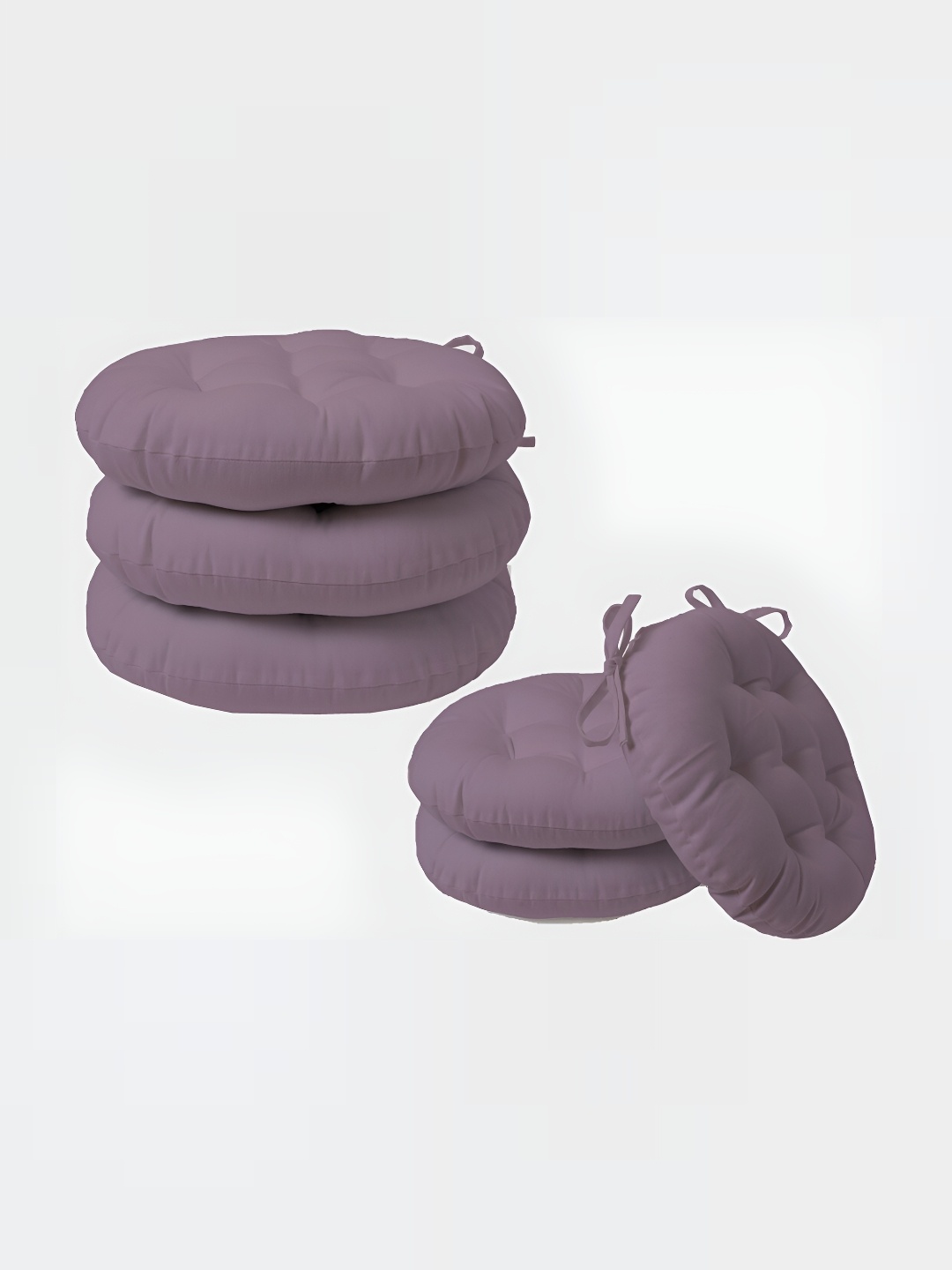 

SKANDA FAB Purple 6 Pieces Round Shaped Pure Cotton Chair Pads