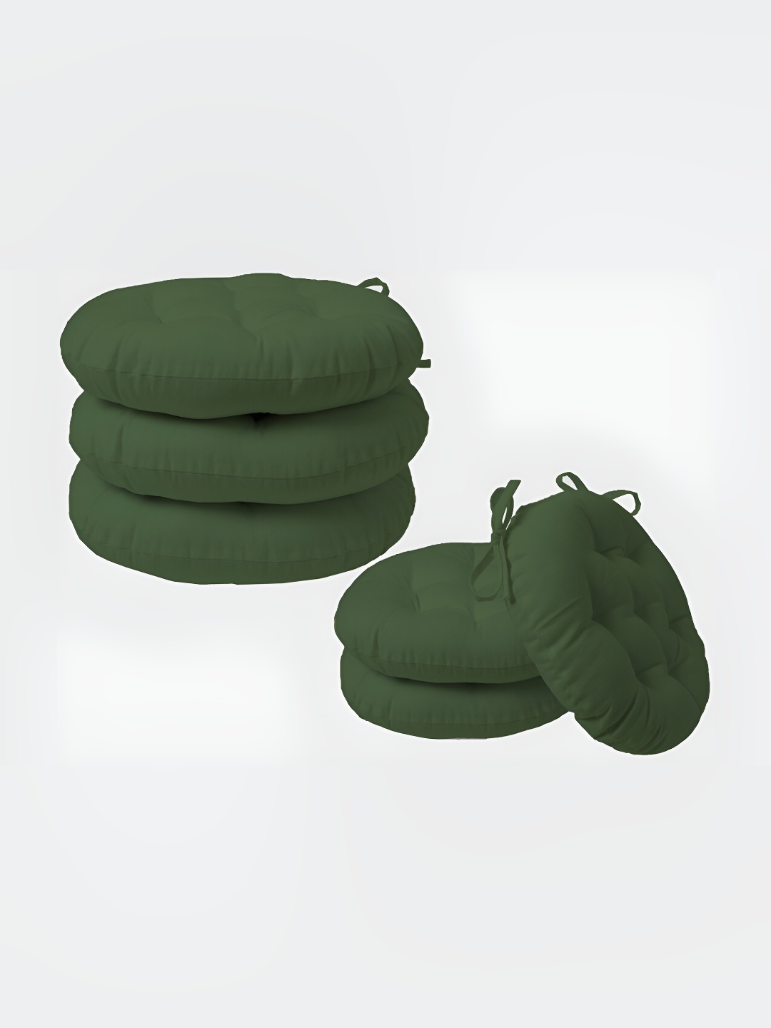 

SKANDA FAB Green 6 Pcs Round Shaped Pure Cotton Chair Pads