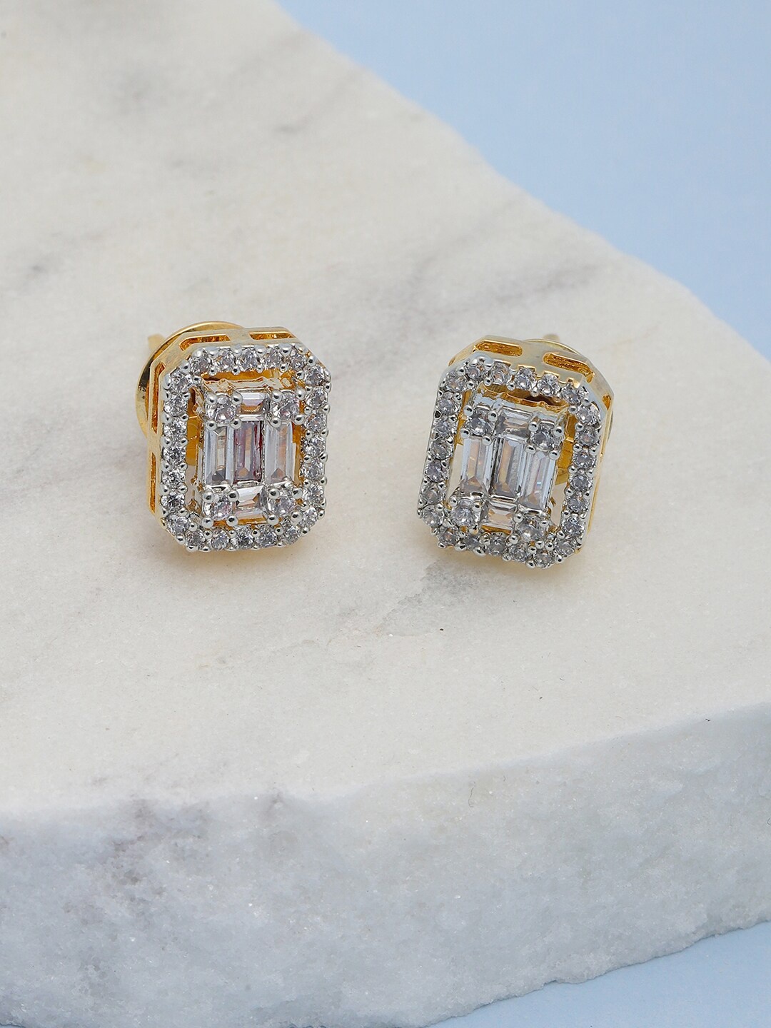 

RITU SINGH Rose Gold Plated Square Shaped Studs