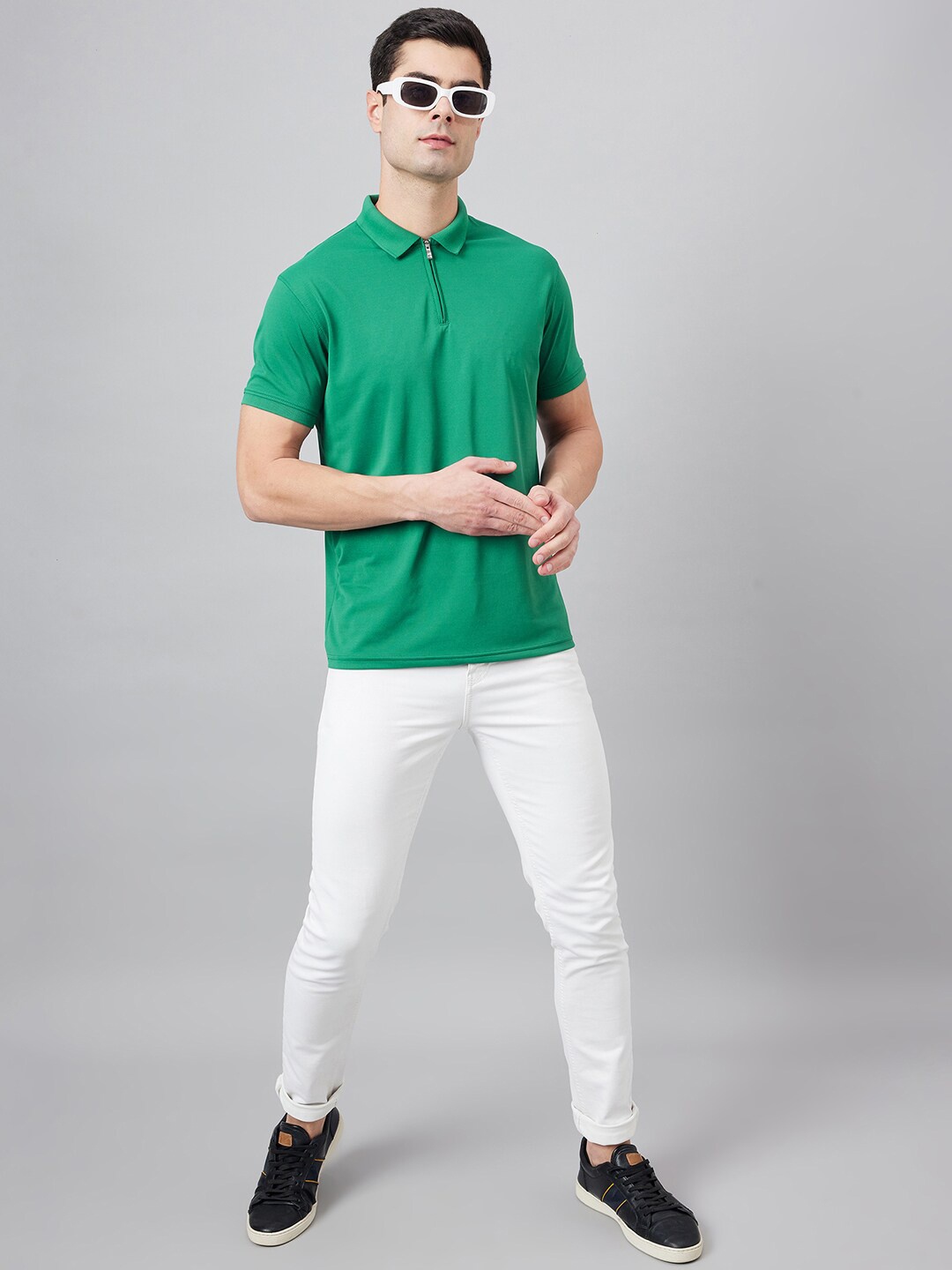 

98 Degree North Polo Collar Cotton T-shirt, Green