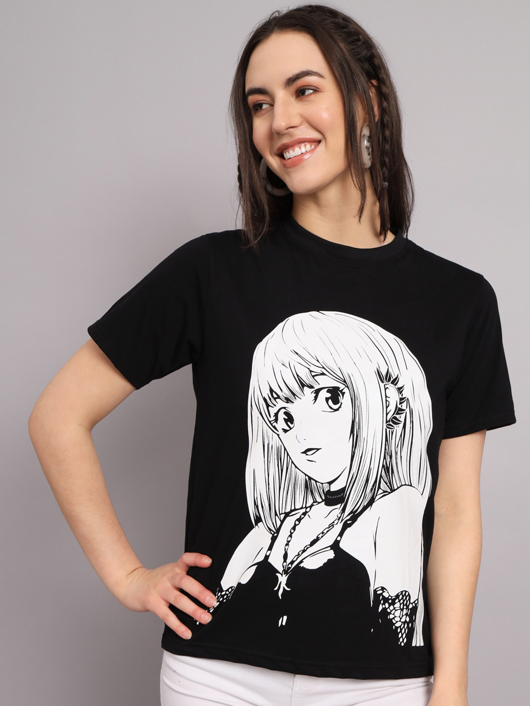 

The Dry State Graphic Printed Round Neck Short Sleeves Cotton T-shirt, Black